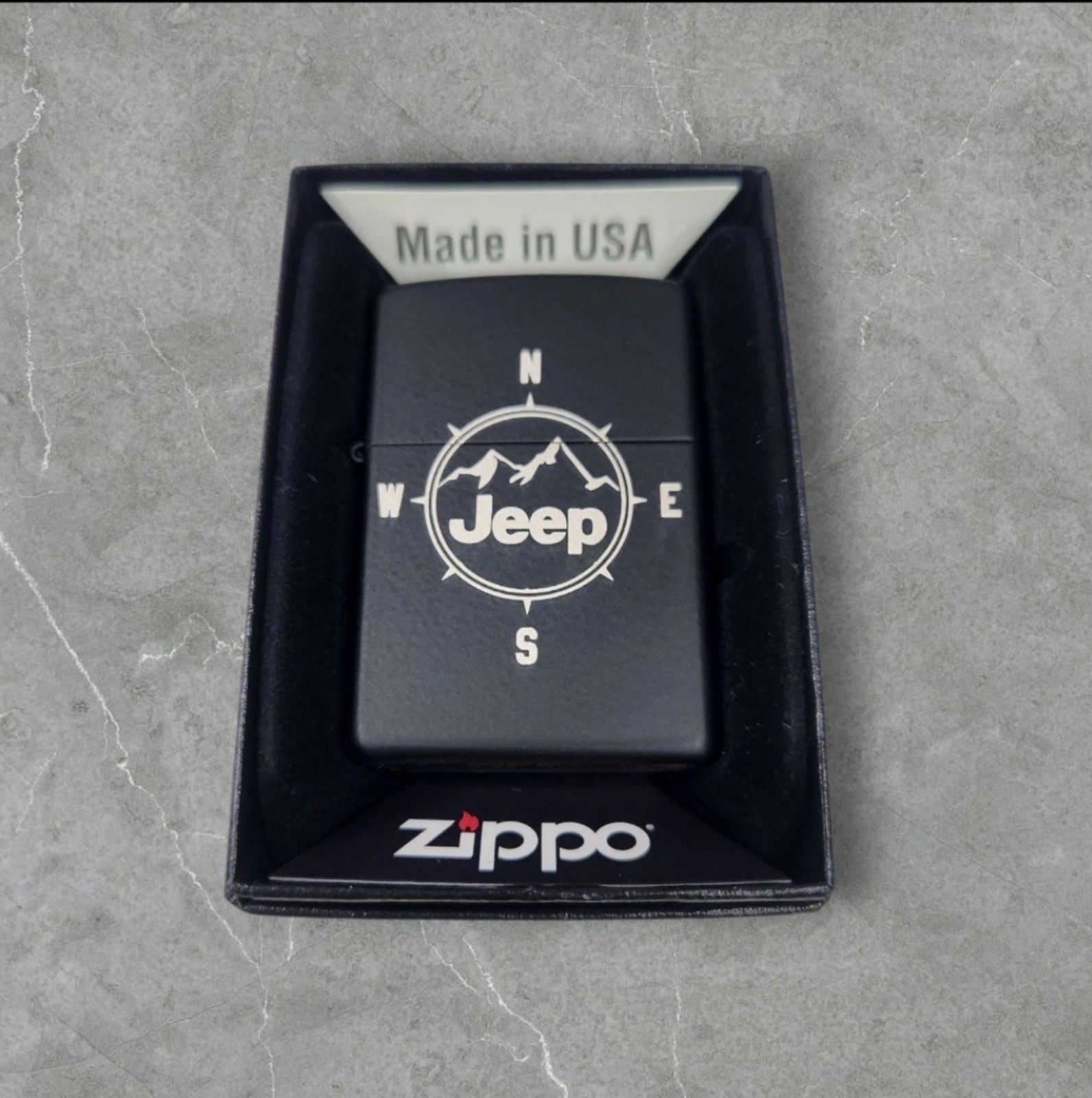Zippo Lighter Matte Black- Custom Laser Engraved- Jeep Compass- Zippo- New