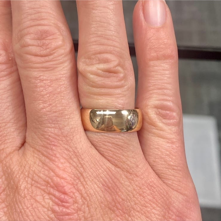 SOLID 14k YELLOW GOLD WIDE WEDDING BAND RING Unisex Bridal Thumb