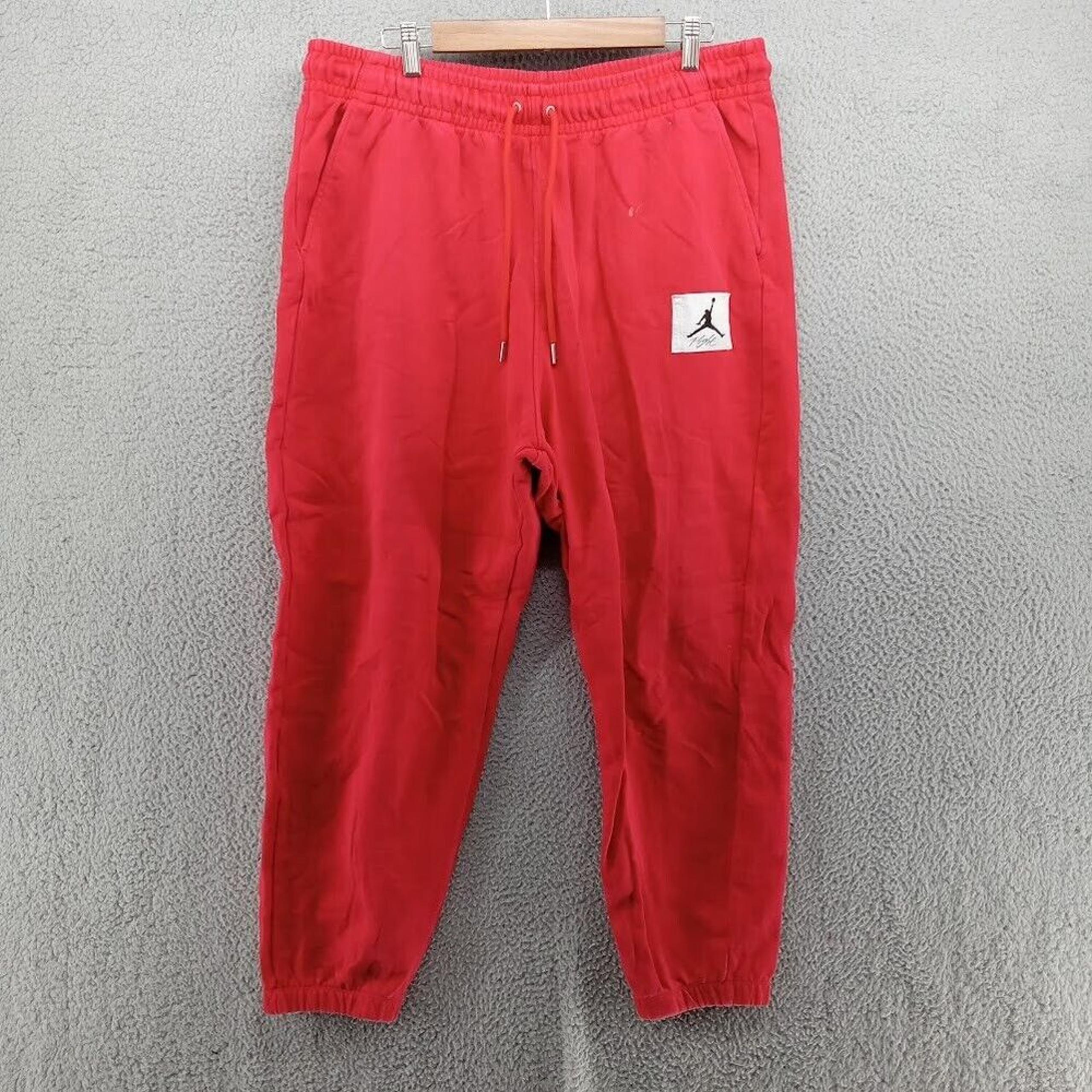 Jordan Pants Mens XXL Red Flight Fleece Sweatpants Heavyweight Drawstring
