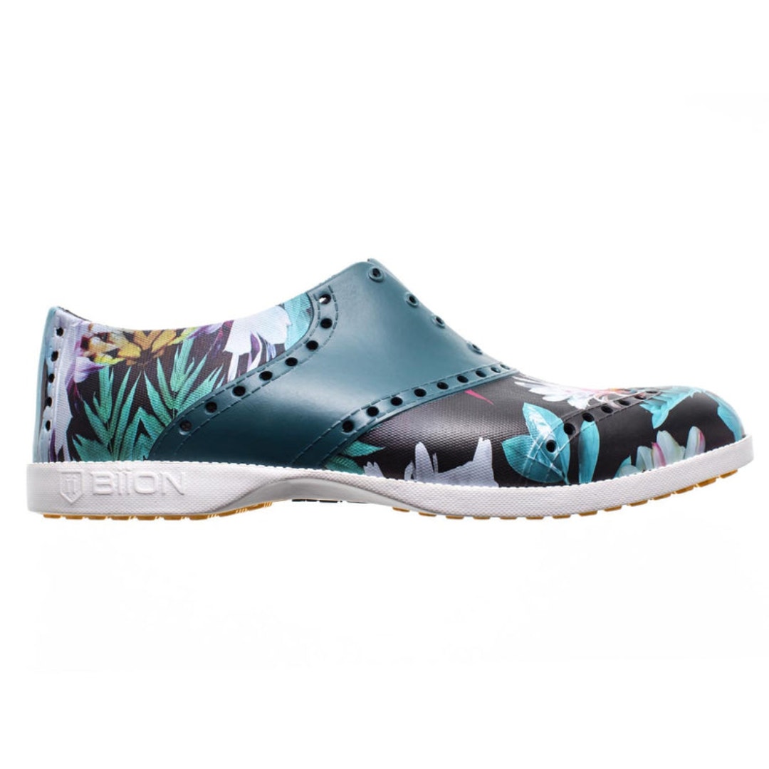 Biion Women's Spikeless Golf Shoes Jungle Night Print Black Blue Size 7