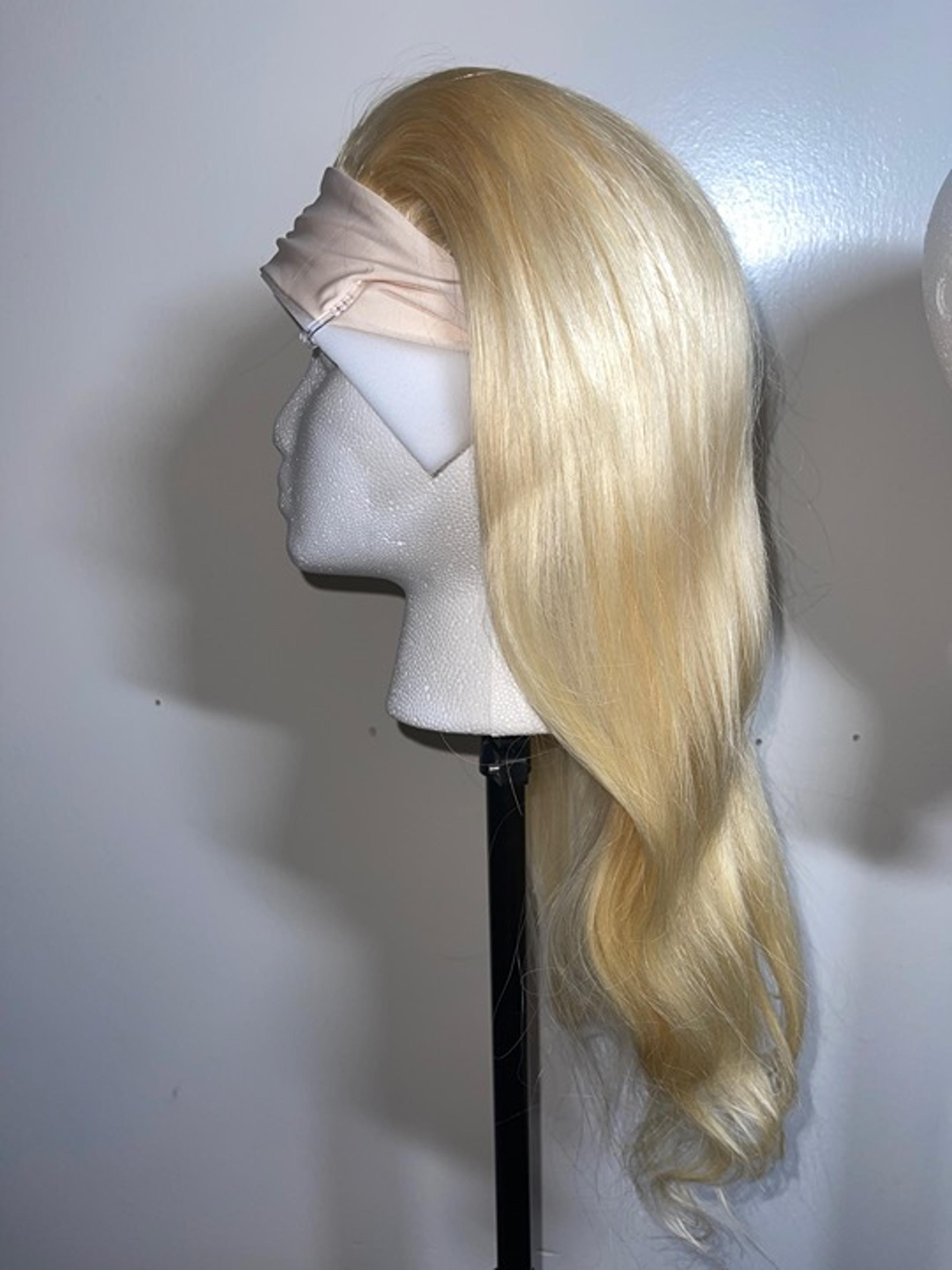 613 BLONDE HEADBAND WIG 20” human hair - Virgin Only