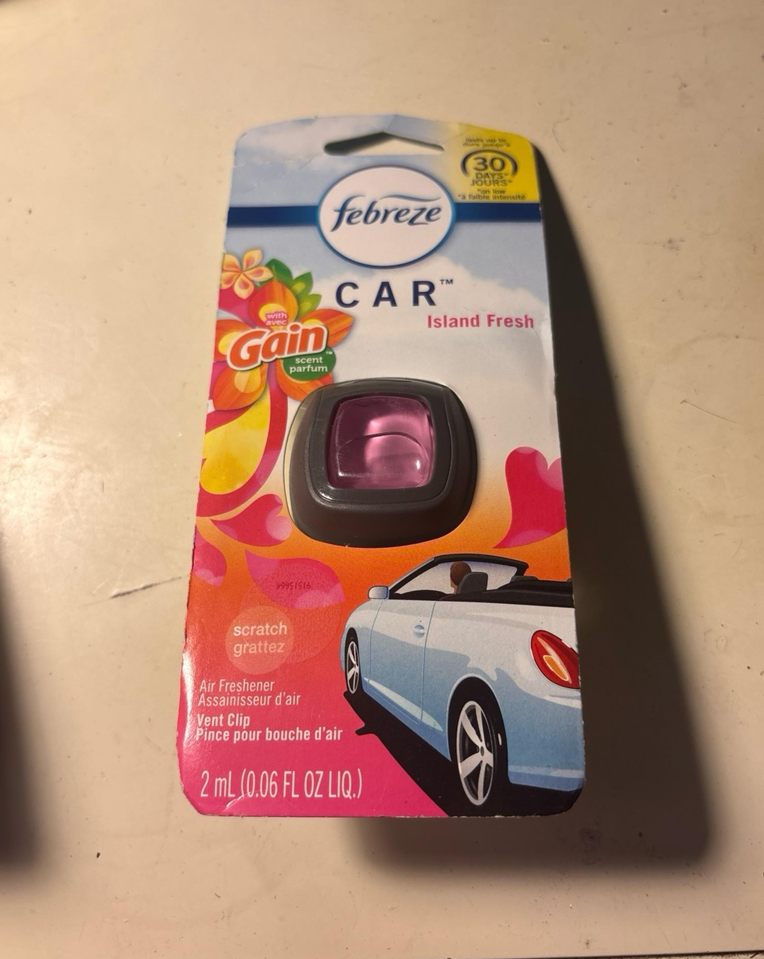 Febreze Car Vent Clip Air Freshener and Odor Eliminator in Gain Island Fresh