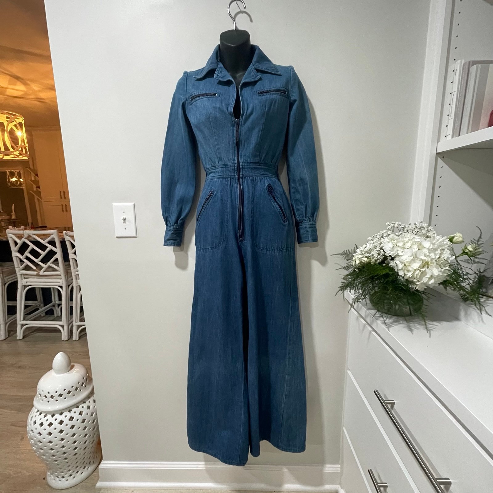Blu Spirit Denim Jumpsuit Retro Cotton Blue Jean