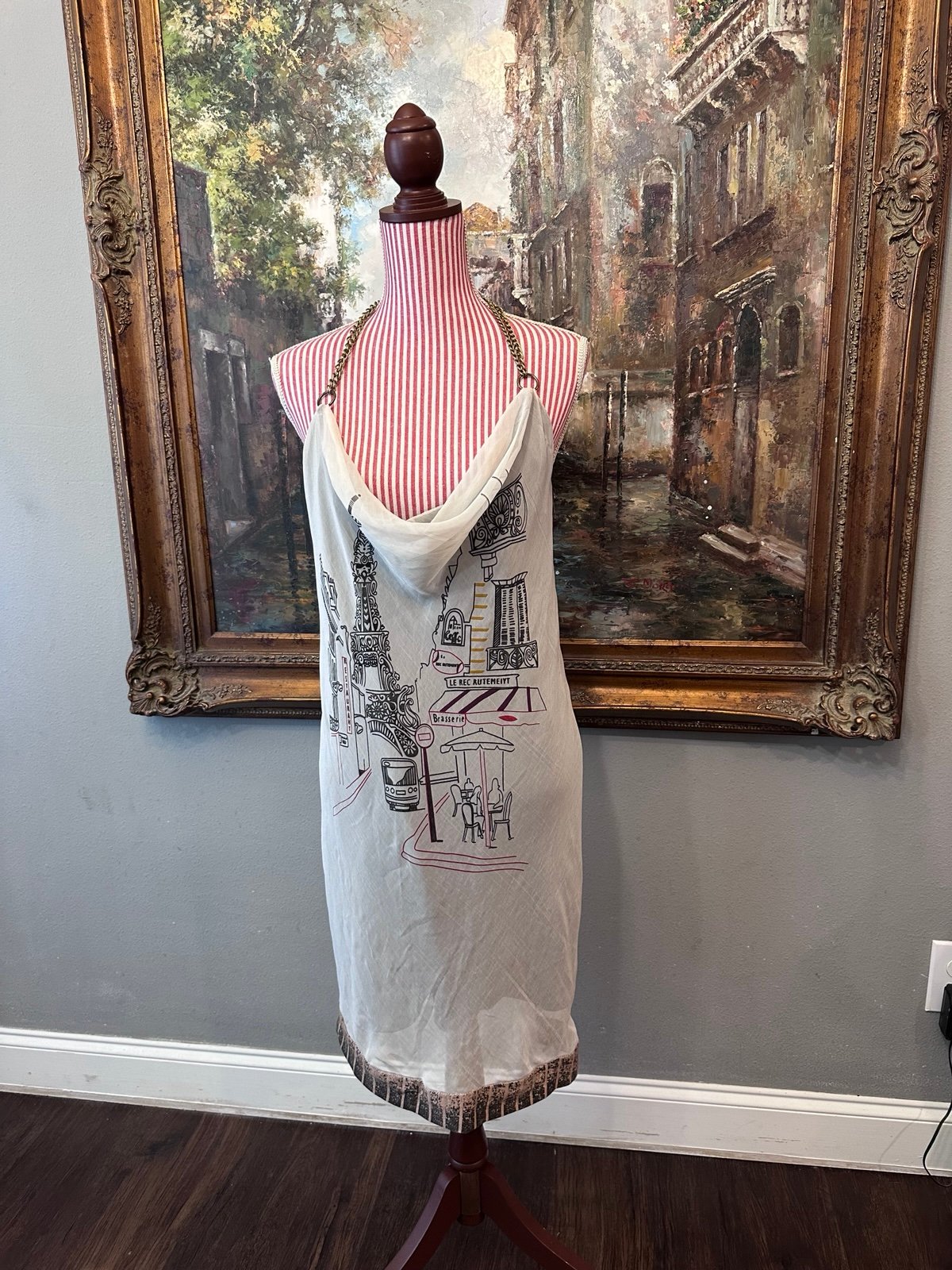 Y2K Very J slip low neck open back dress- large