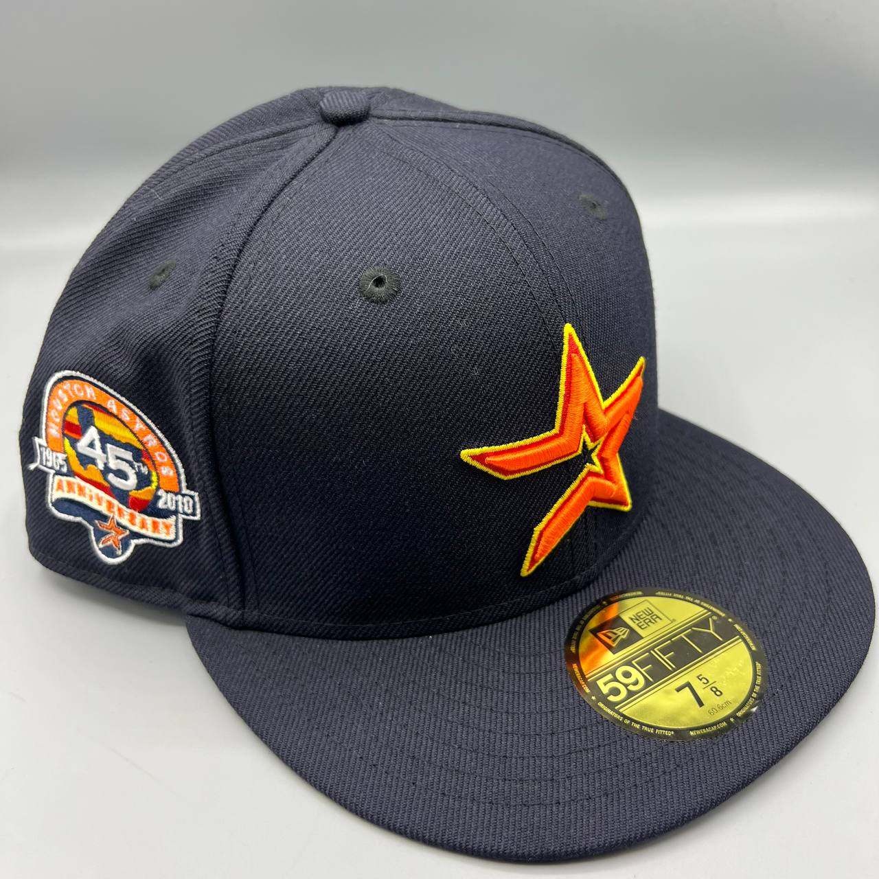 Houston Astros Hat Men 7 5/8 Black Gray 59Fifty New Era MLB Fitted Cap
