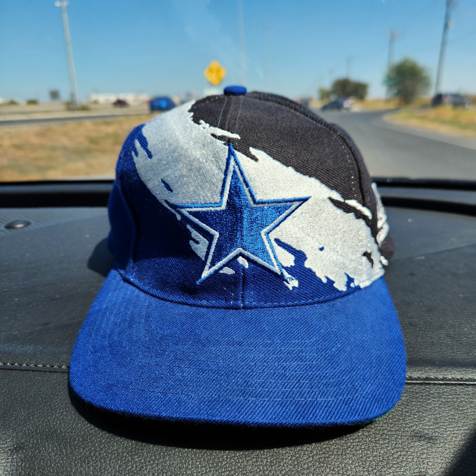 Vintage Dallas Cowboys Hat Cap Snap Back Black Splash Pro Line Athletic Logo 7