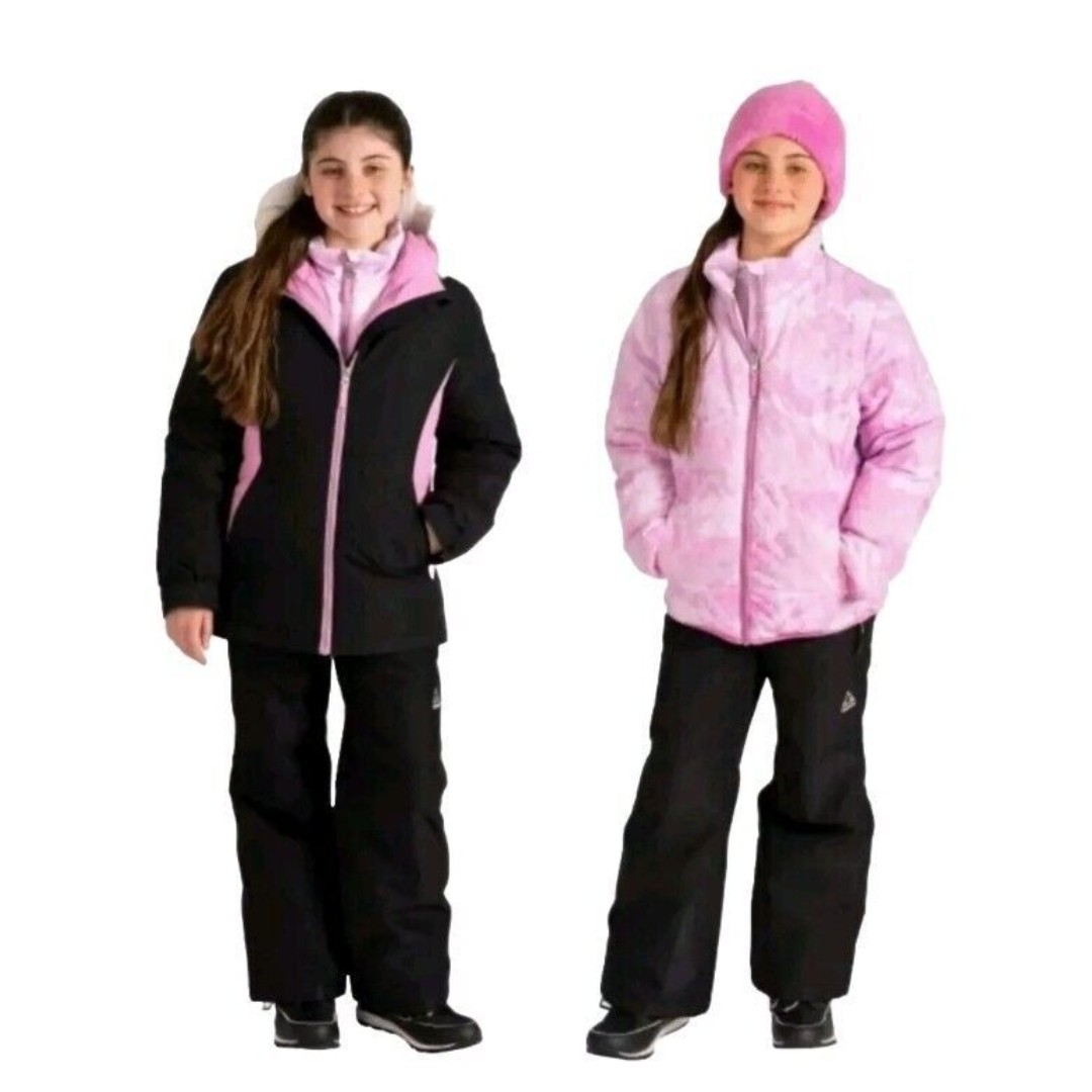 GERRY 3 in 1 Youth Heavyweight Systems Jacket + Beanie Girls S (7/8) Pink Black