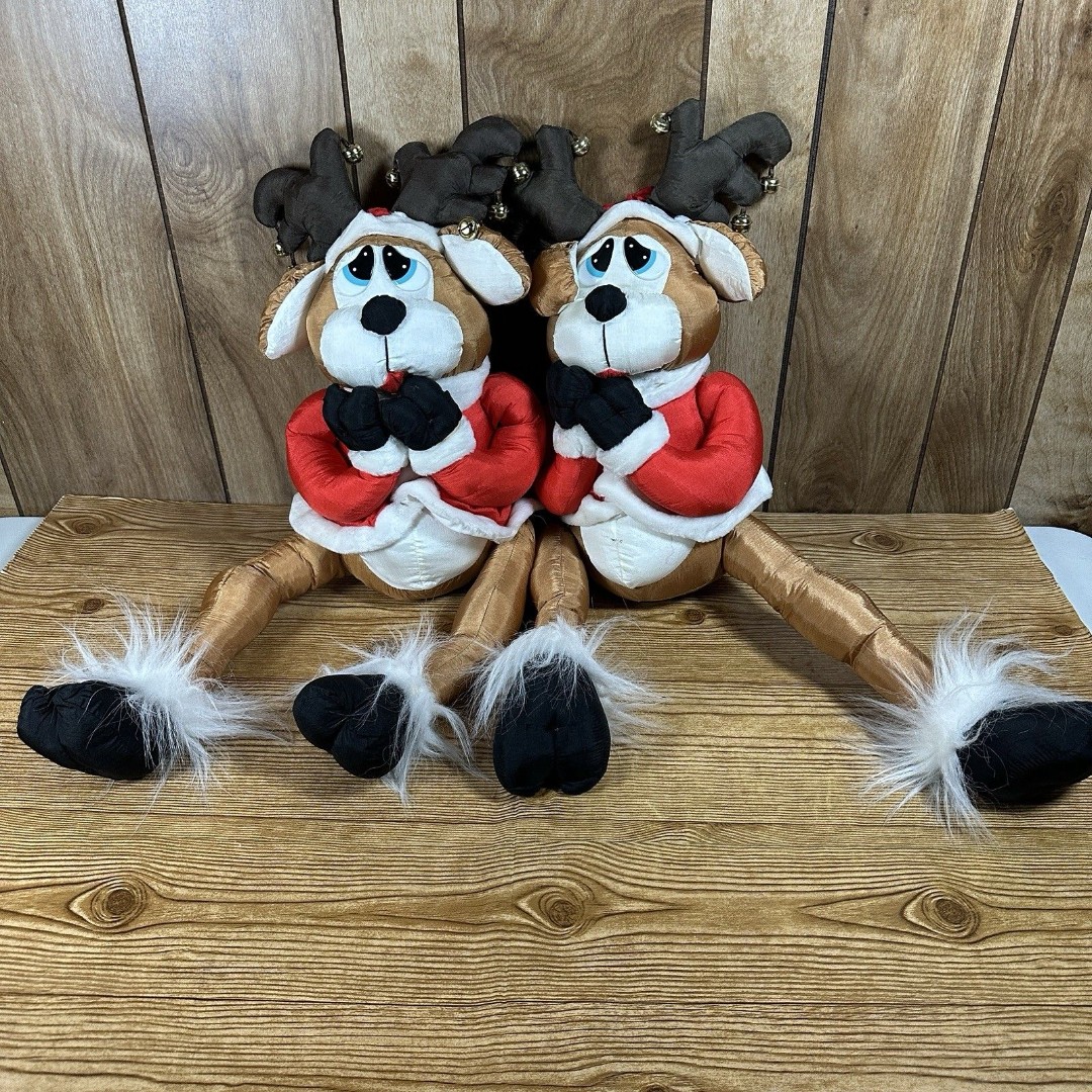 House Of Lloyd Shivers the Reindeer Vintage Nylon Stuffed Plush 1993 Read