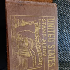 United states stamp album including all famous americans