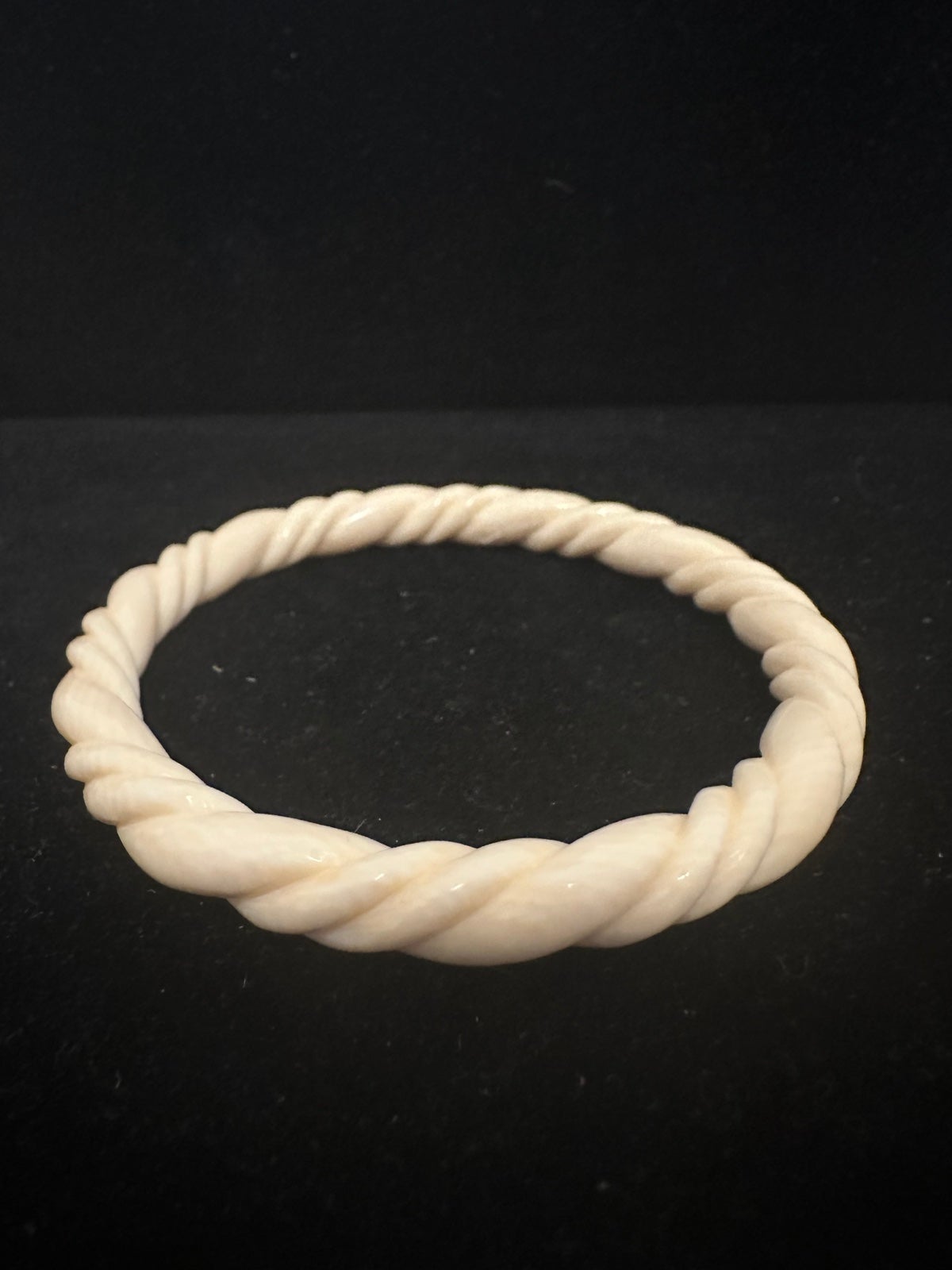Carved Bovine Bone Bangle Bracelet