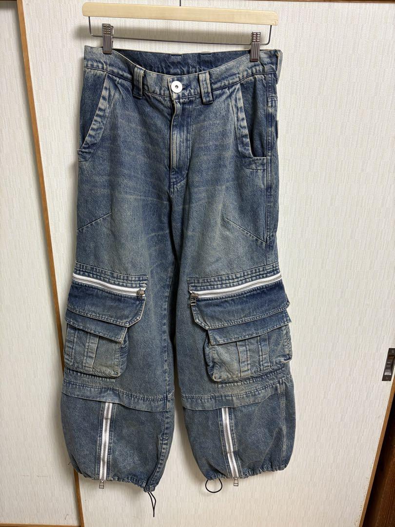 半額ストア A.F ARTEFACT CARGO ZIP BAGGY PANTS パンツ