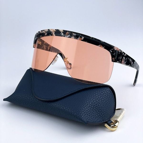 NEW Loewe LW40034U 55S Shiny Colour Havana Bordeaux Mask Shield Women Sunglasses