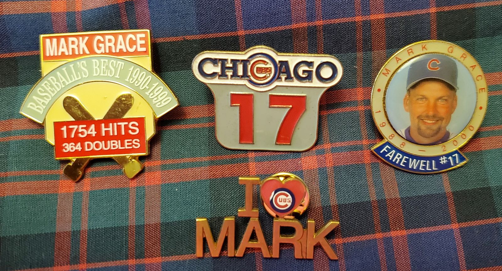 Chicago Cubs Mark Grace 4 pin set