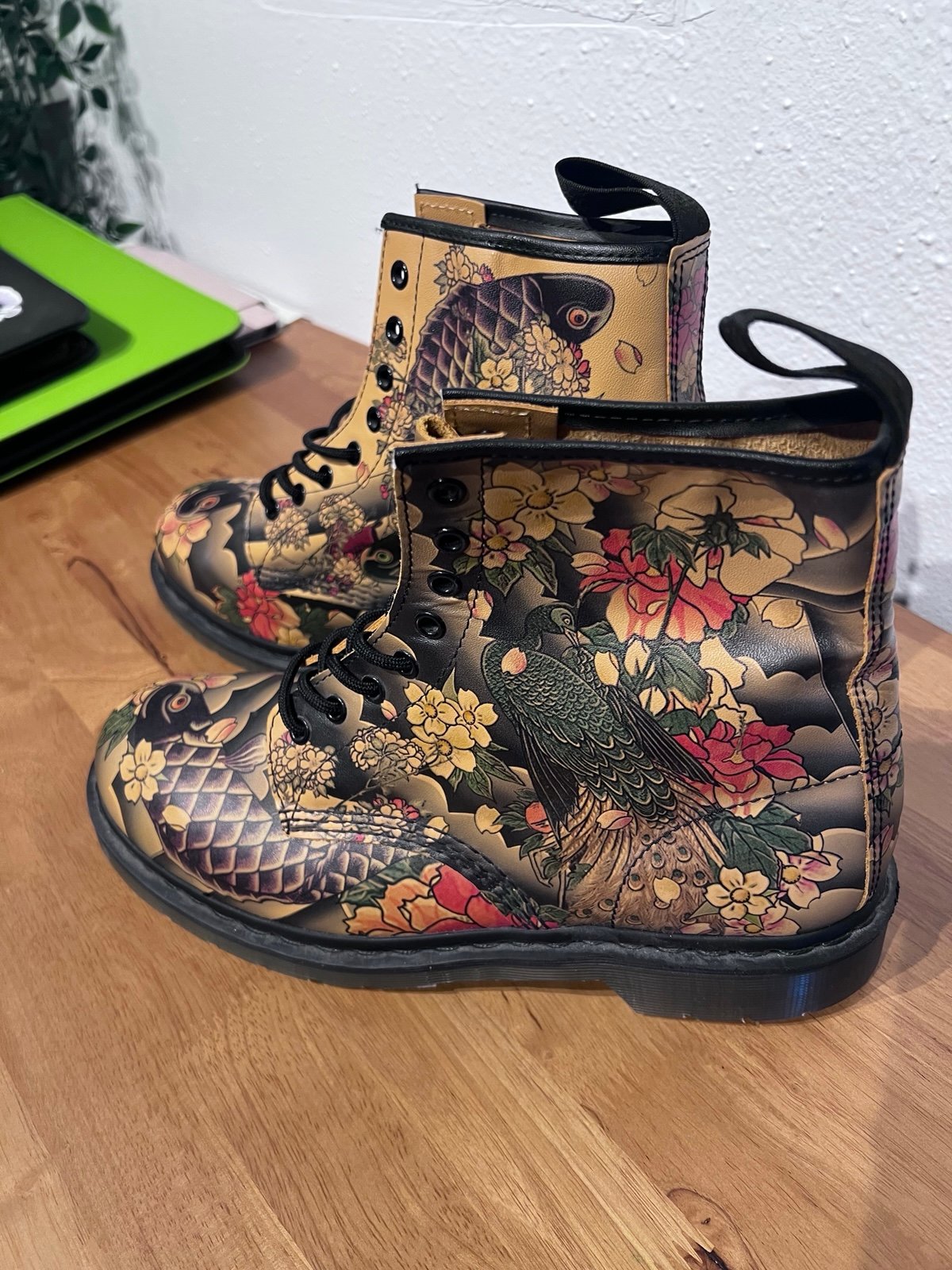 Brand new Koi tattoo Mens US 11 Doc Martens (no box but never worn)