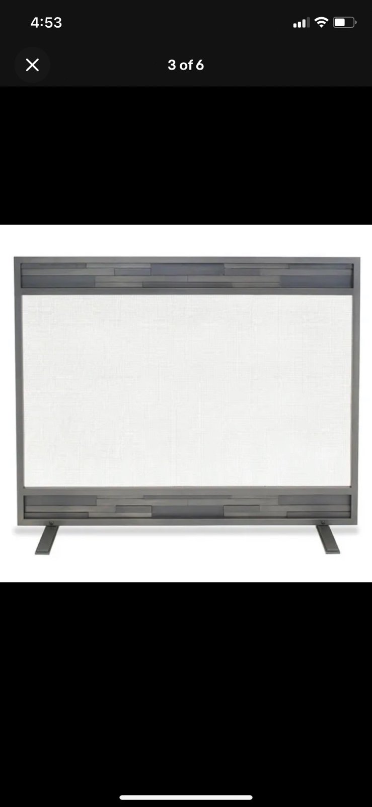 Single Panel Lanier Natural Iron Fireplace Screen - 18252