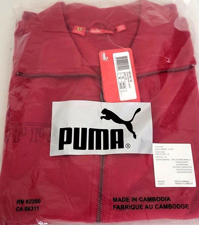 PUMA FERRARI FULL ZIP SWEAT JACKET RARE EMBROIDERED RED SIZE M NWT!