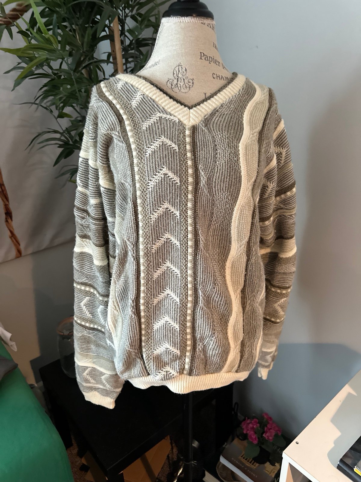 Sweater Size 2Xl Men’s Vintage 80’s Grandpa Geometric 3d Bill Cosby Sweater
