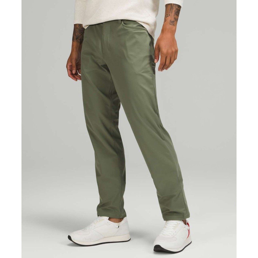 Lululemon ABC Classic-Fit 5 Pocket Pant, *Warpstreme, Green Twill, Size 44X36