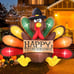 6FT Thanksgiving Inflatables Turkey Decor with Pilgrim Hat & Colorful