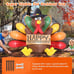 6FT Thanksgiving Inflatables Turkey Decor with Pilgrim Hat & Colorful