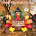 6FT Thanksgiving Inflatables Turkey Decor with Pilgrim Hat & Colorful