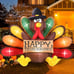 6FT Thanksgiving Inflatables Turkey Decor with Pilgrim Hat & Colorful