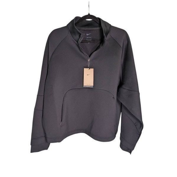 NWT Nike Women's Dri-FIT Prima 1/2-Zip Training Top (Plus Size) in Black, Size: