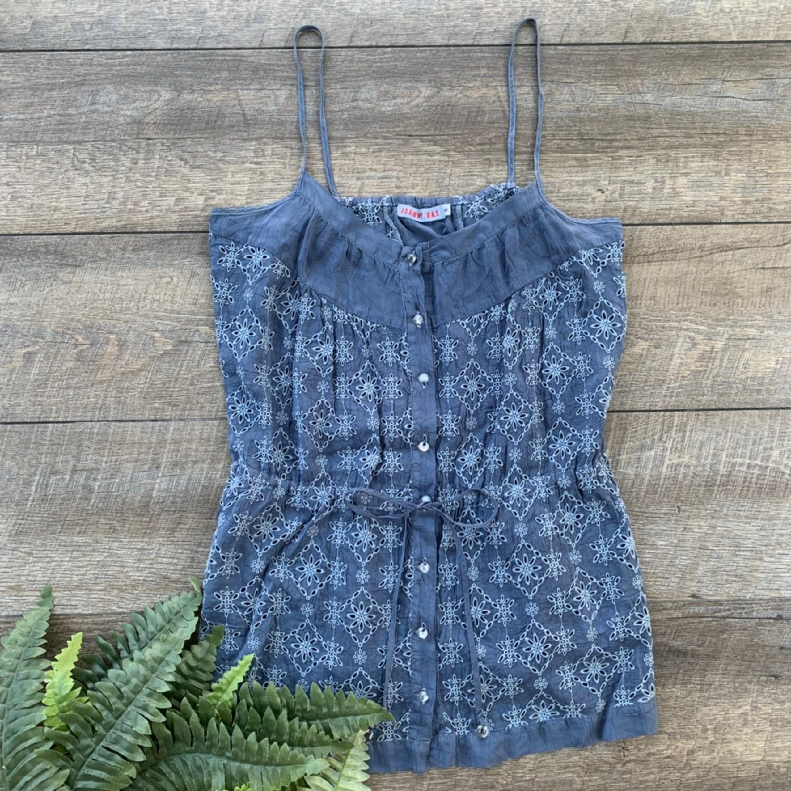 Johnny Was Blue & White Floral Tank