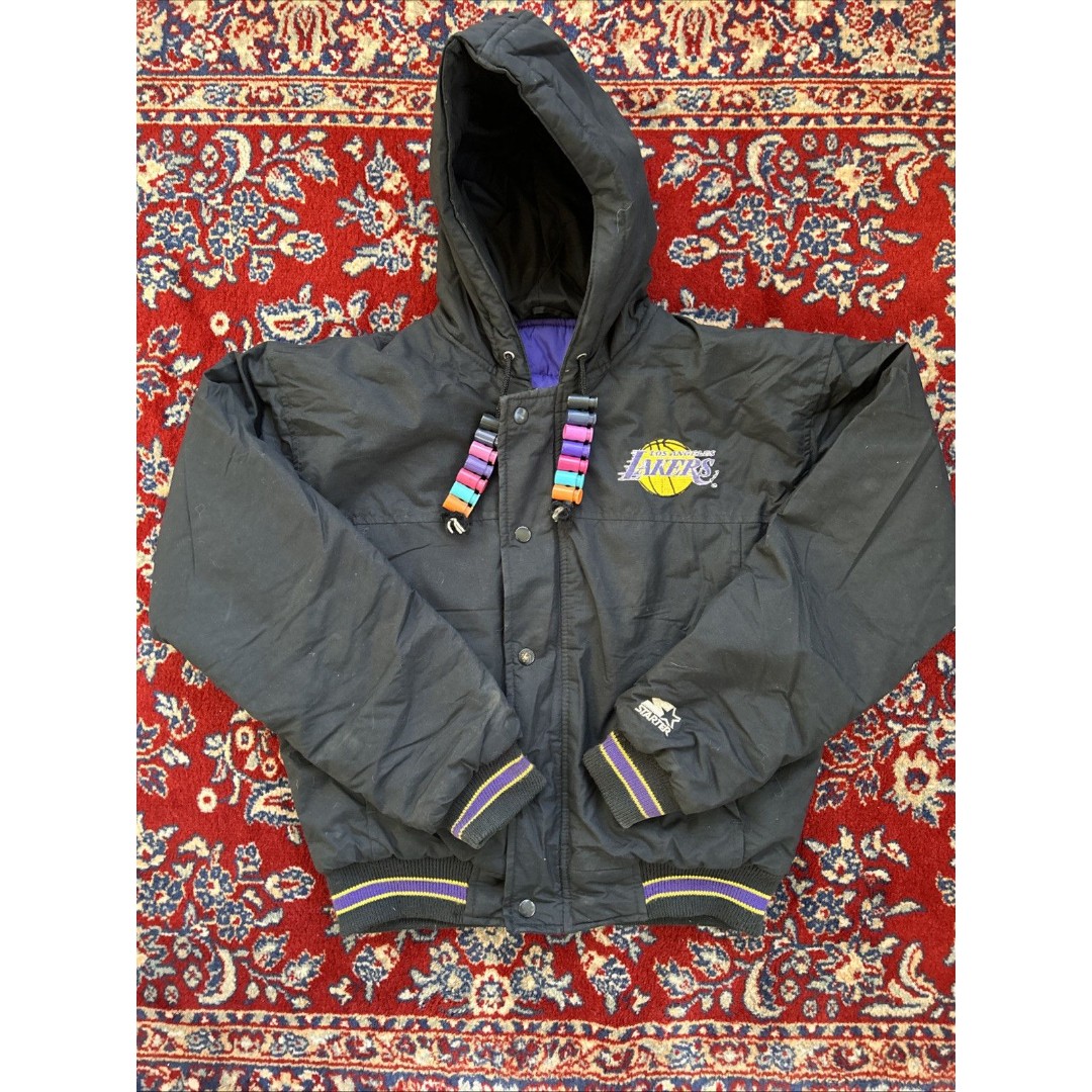 Los Angeles Lakers Starter Puffer Full Zip Hood Jacket Youth Large