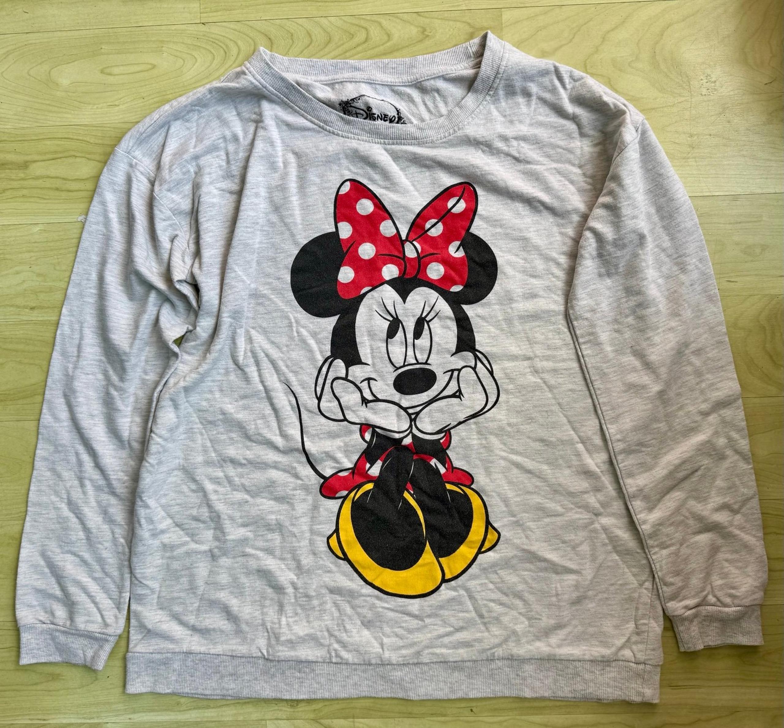 Womens Medium Minnie Mouse Gray Sweatshirt Disney