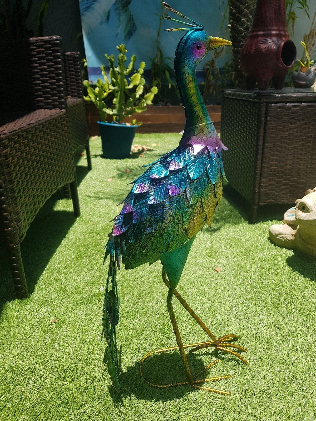 Metal peacock garden decor