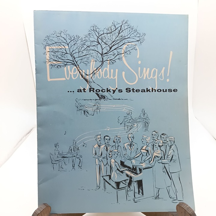Vintage Sheet Music Everybody Sings! At Rockys Steakhouse Songbook Rare Collecti