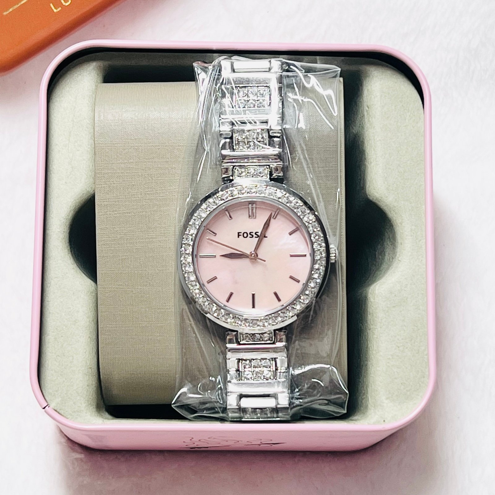 Fossil BQ3182 Karli Three-Hand Silver-Tne Stainless Steel Watch NWT
