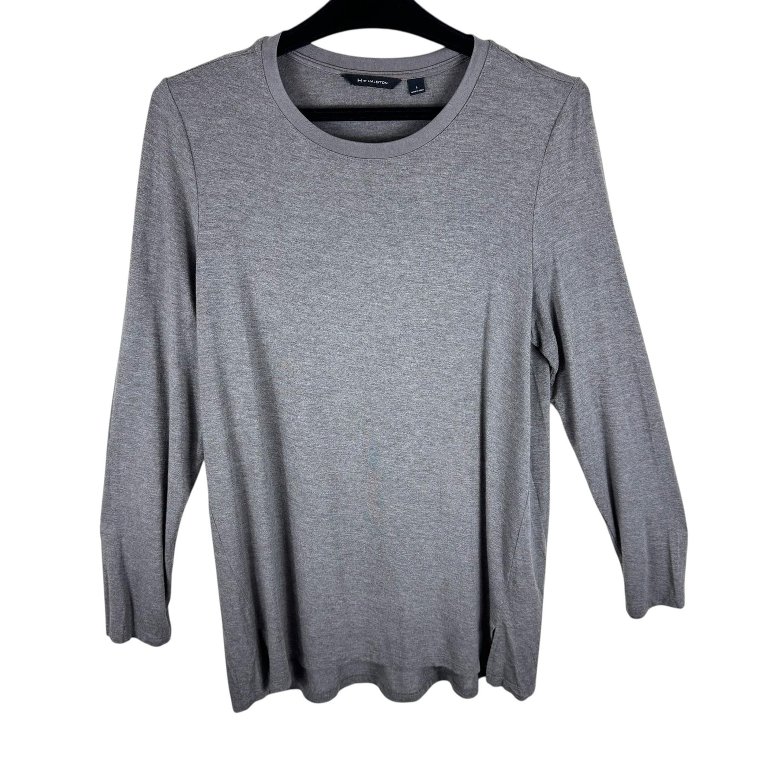 H By Halston Tan Heather Long Sleeve Stretchy Lightweight Modal Pullover Size L