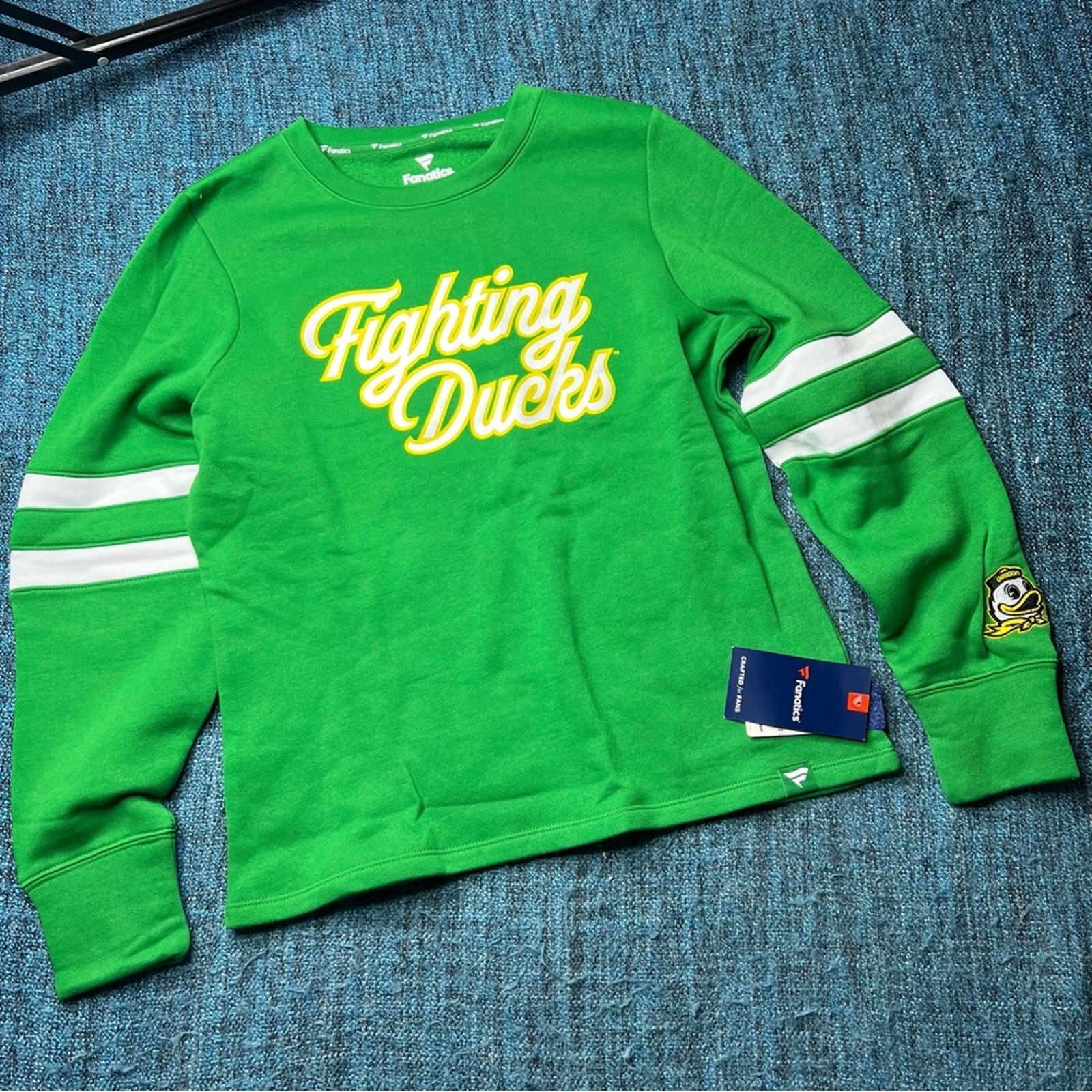 Fanatics Oregon Ducks Pullover Sweatshirt in Green Yellow White Women's Medium