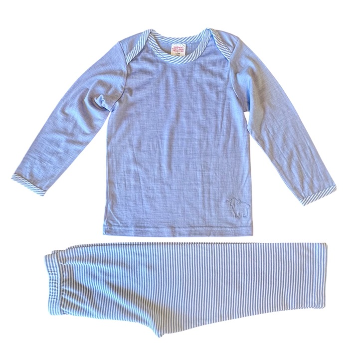 BAMBINO MERINO 2-Piece Pajama Set Girls 3-4Y Superfine Wool Top & Pants Kids NEW