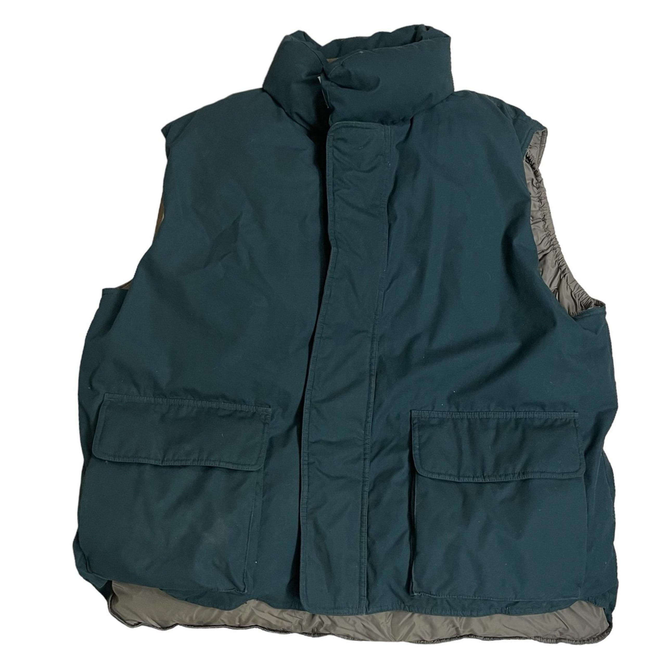 Vintage Cabelas Goose Down Puffer Vest Full Zip Men’s Size XLT Tall Green Has be