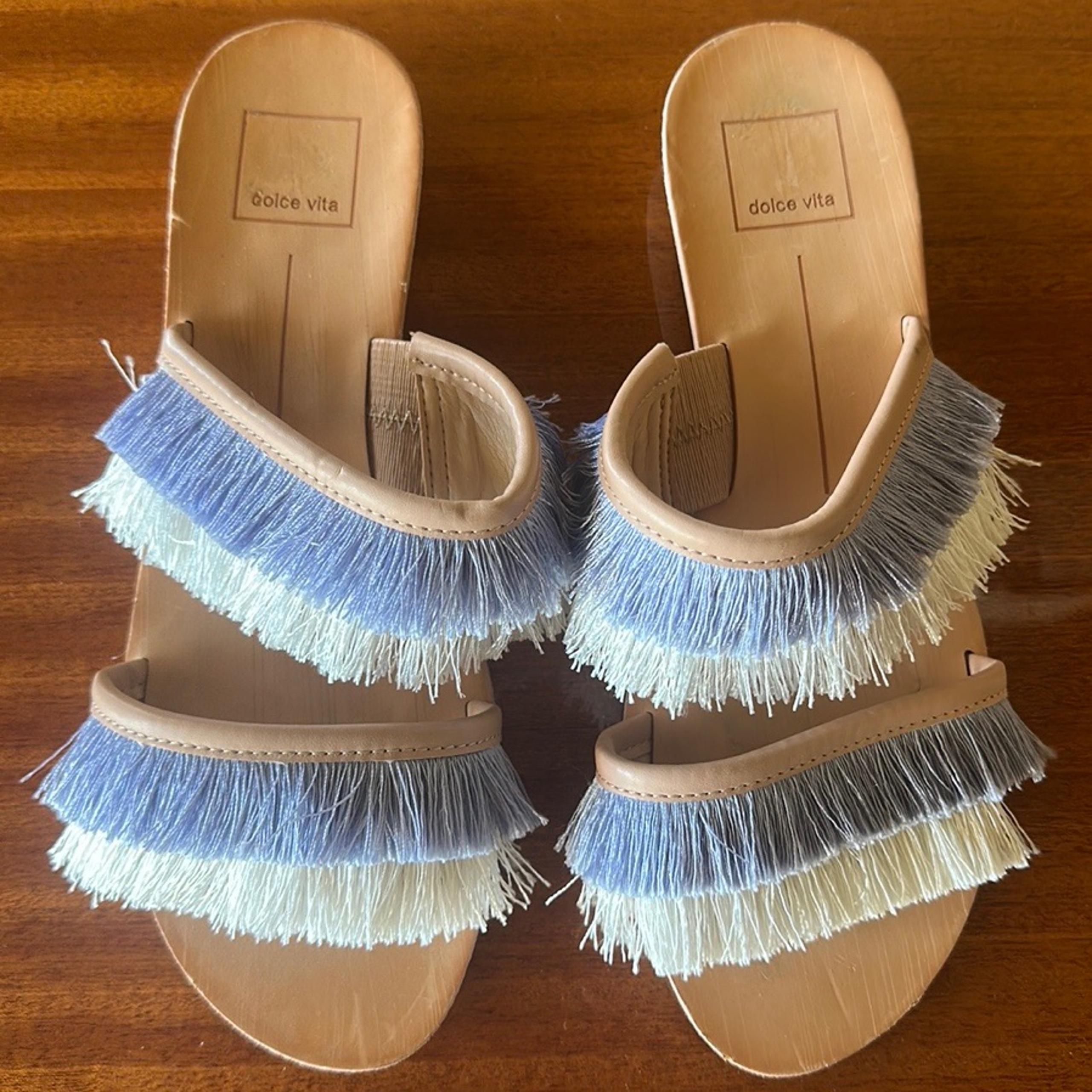 Dolce Vita Fringed Slides