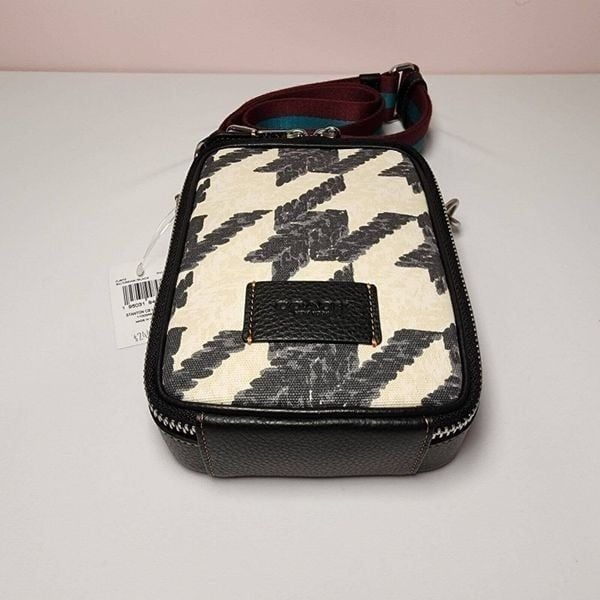 COACH Stanton Crossbody With Houndstooth Print バッグ CJ672 Coach CJ672 STANTON CROSSBODY WITH HOUNDSTOOTH PRINT