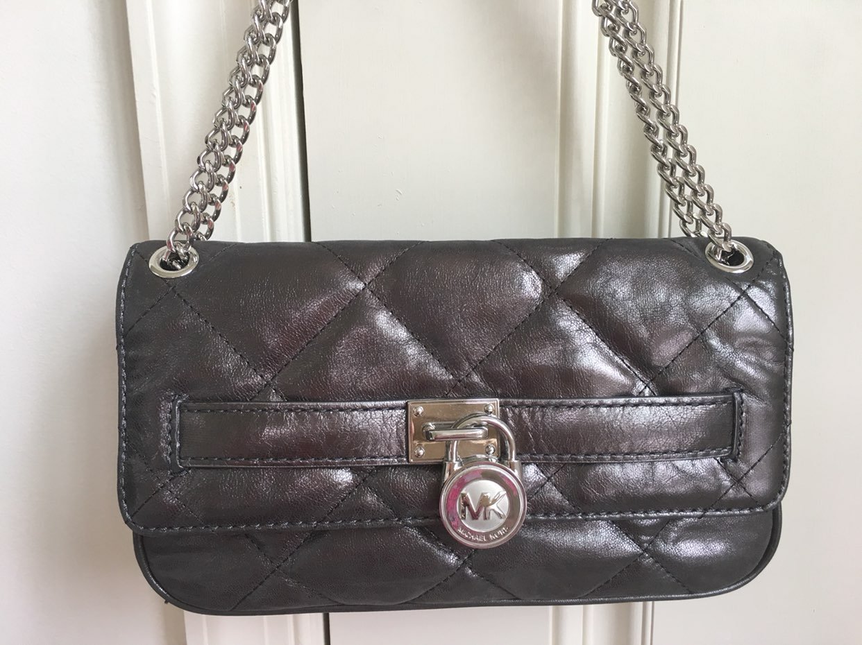 Michael Kors Hamilton Quilted Silver Bag