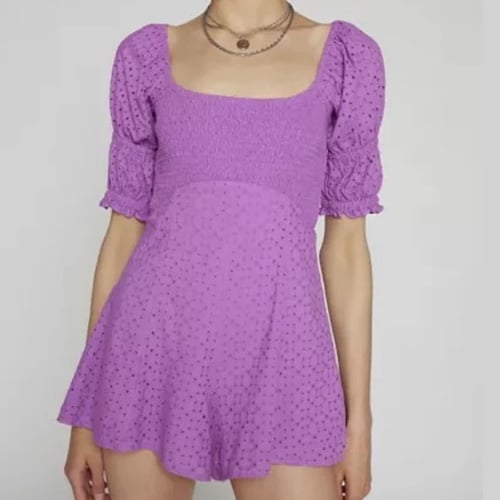 Kimchi Blue Small Romper Ivy Eyelet Lace 100% cotton lined Urban Outfitters