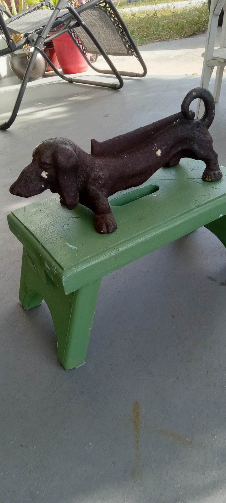 Vintage cast iron dog decor