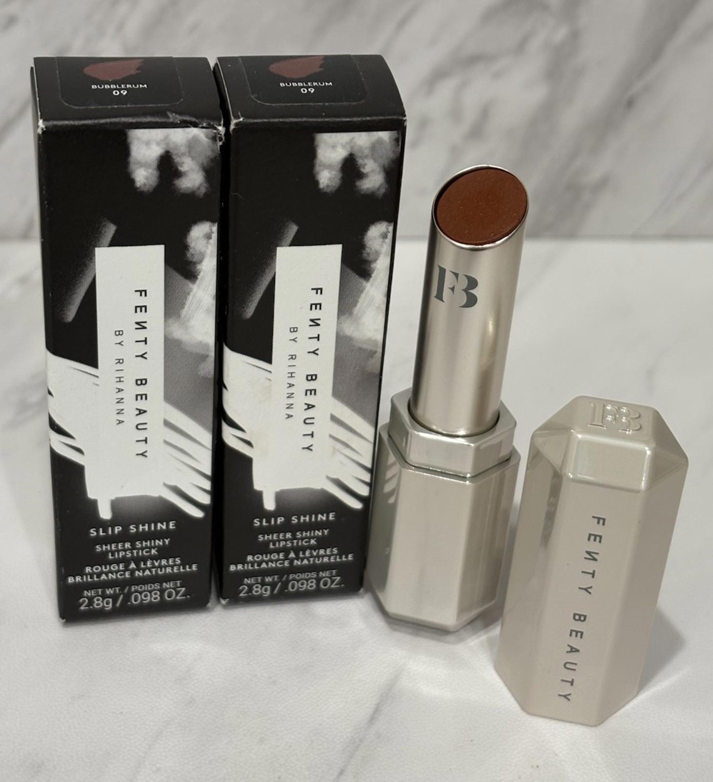 2 Fenty Beauty Slip Shine Sheer Shiny Lipstick - 09 Bubblerum - 0.098 oz