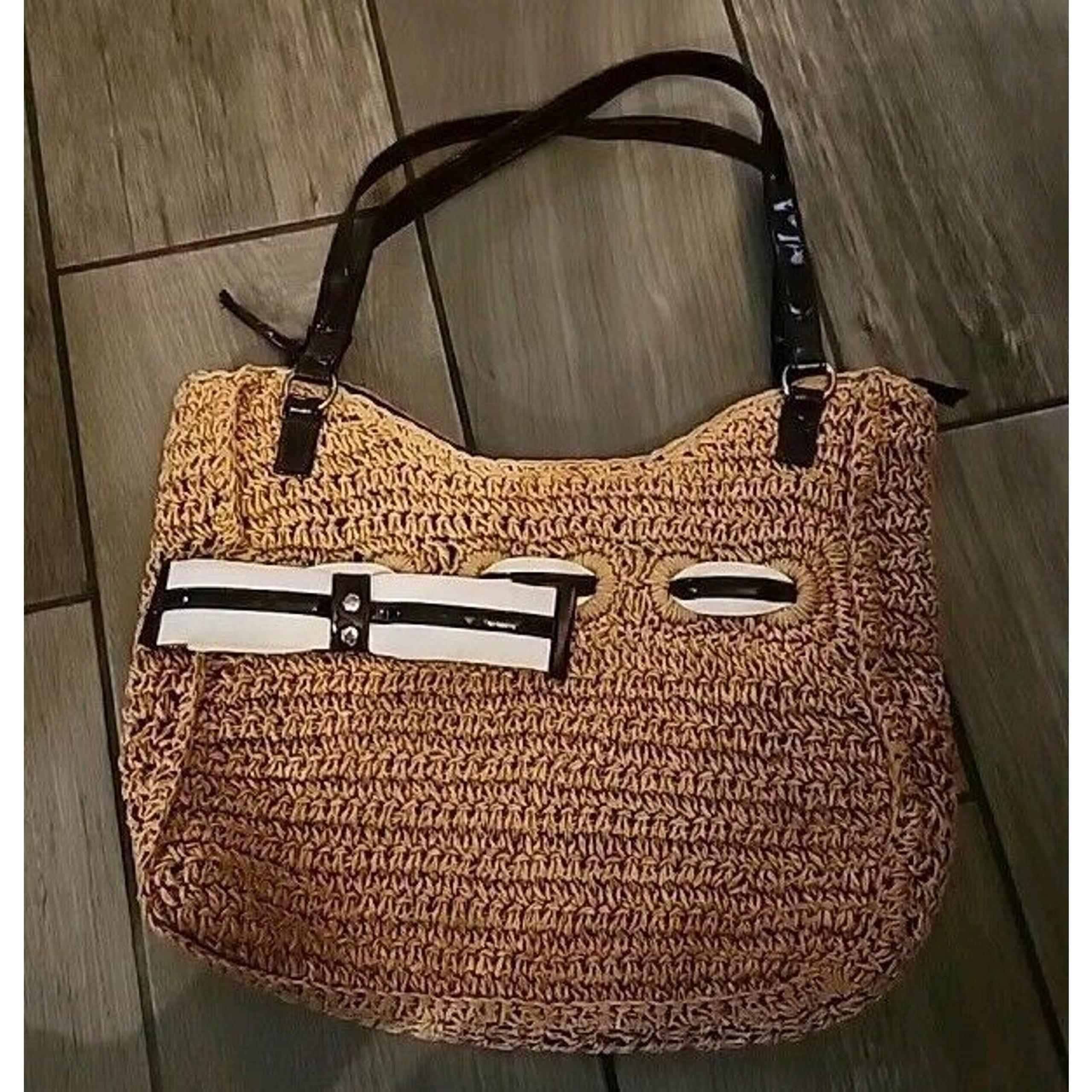 BRACIANO WICKER VINTAGE BEAUTIFUL PURSE HANDBAG Bow Trim RARE