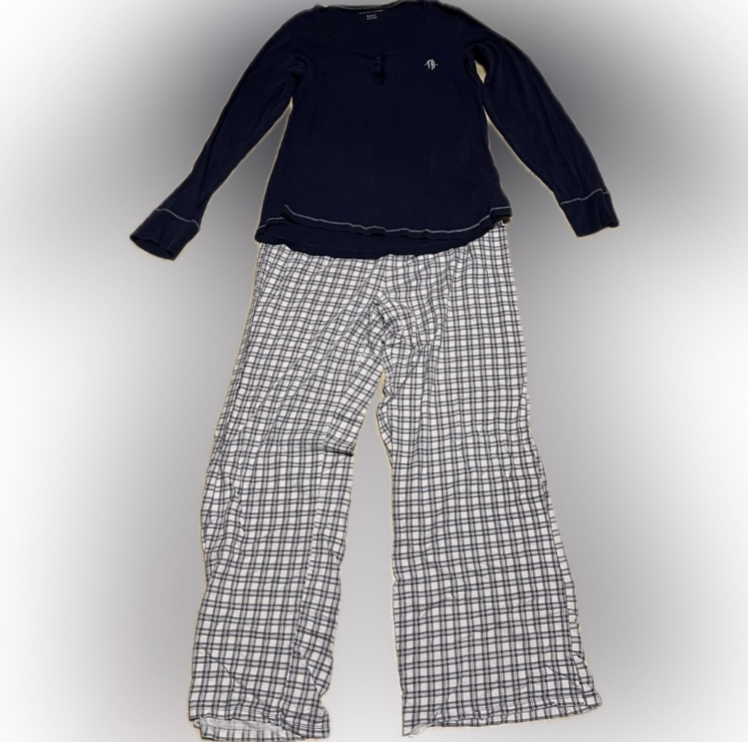 3/$12 Women Tommy Hilfiger Long Pant Pajamas Set Sleepwear Loungewear Plaid XL
