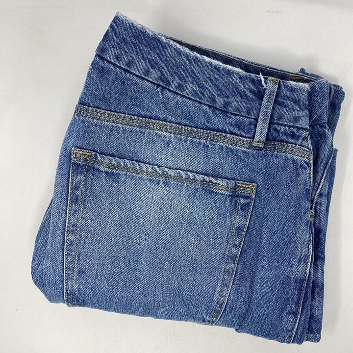 Good American Women's 31 Wide Leg Zip Fly Light Wash Denim Blue Jeans