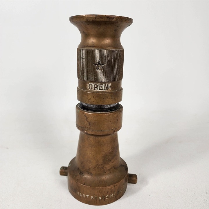 Vintage Brass Elkhart Fire Hose Nozzle #205 - 3 x 9 