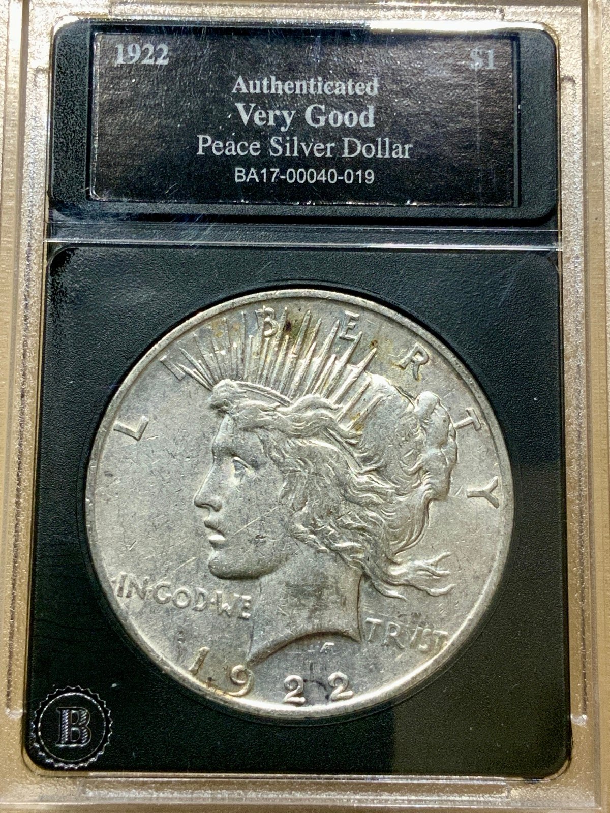 1922 d silver Peace Dollar