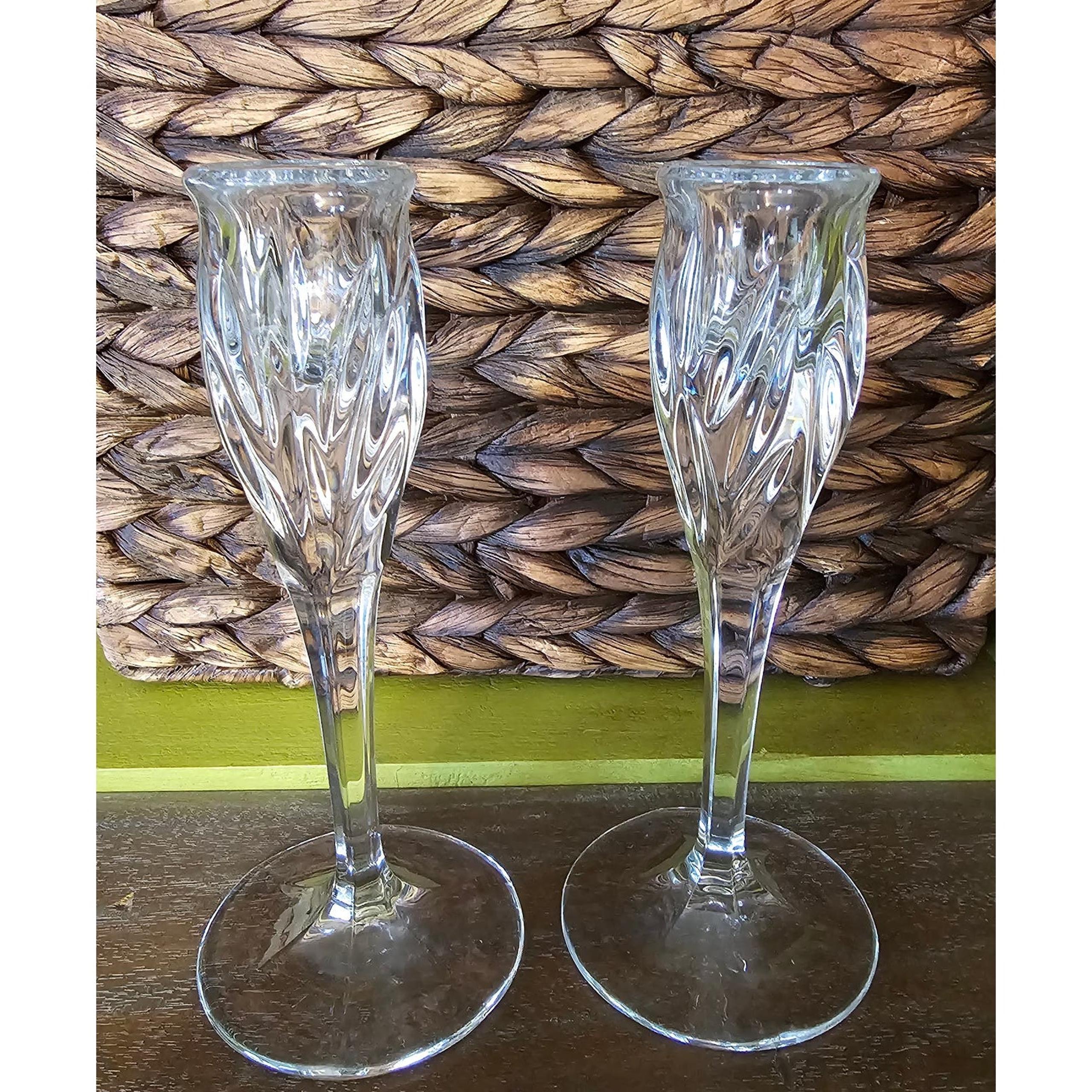 Vintage Gorham 1831 Crystalites Candlestick Holders Star Blossom Design Set/2