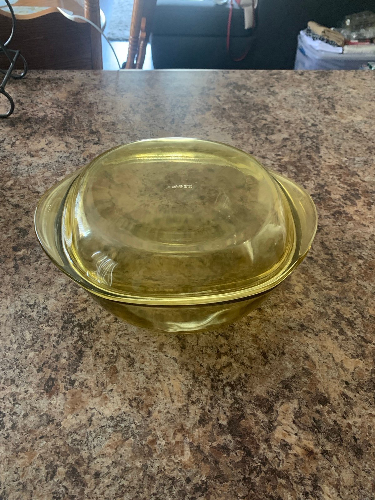 Vintage Vintage Amber Gold Glass Casserole PYREX Mexico With Lid 3055